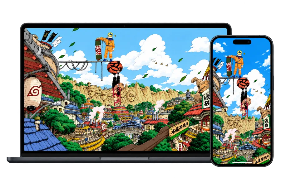 O mesmo wallpaper do Lienzo no notebook e no celular