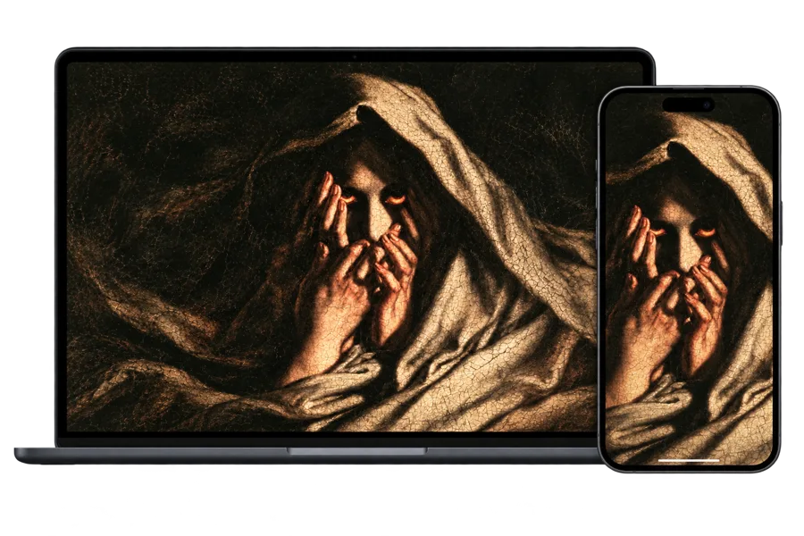 O mesmo wallpaper do Lienzo no notebook e no celular