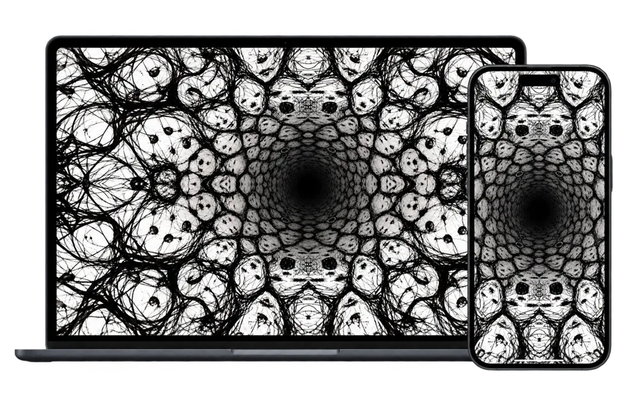 O mesmo wallpaper do Lienzo no notebook e no celular